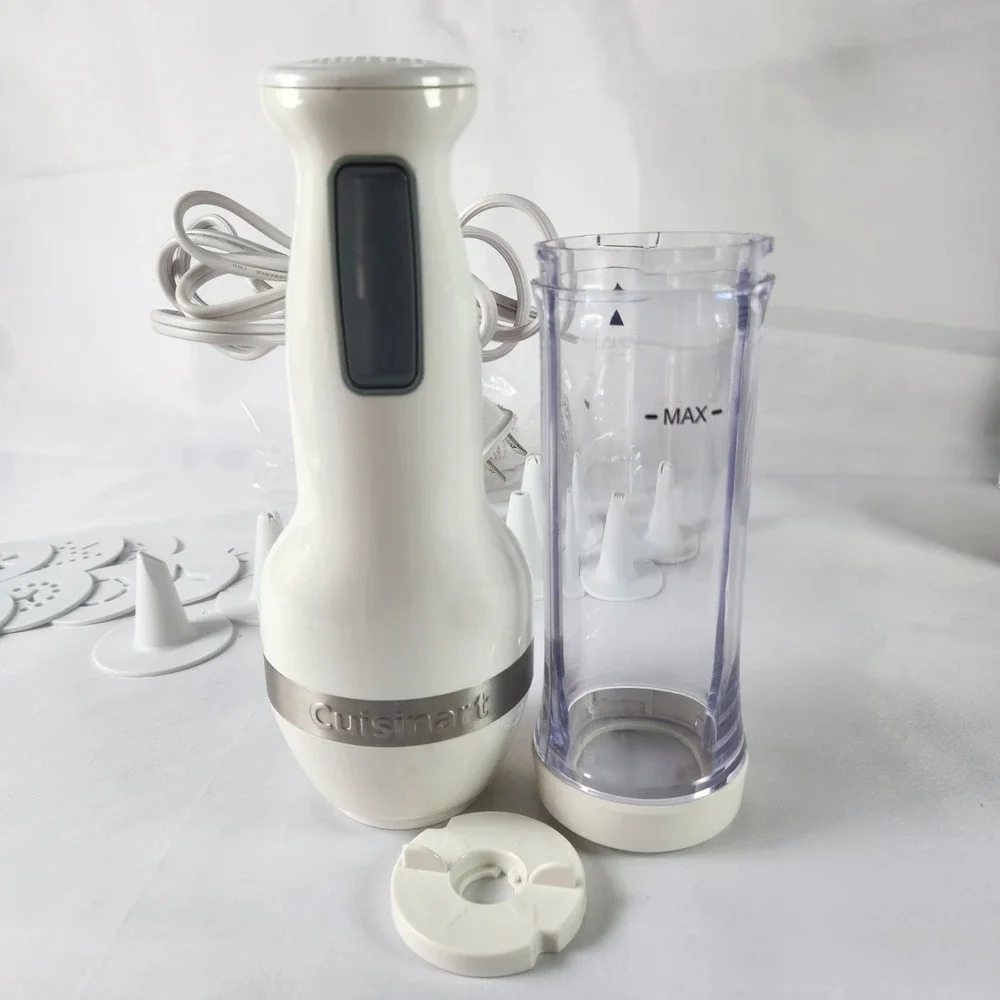 Cuisinart CCP-20 Electric Cookie Press White 8 Discs 8 Tips One-Touch Operation
